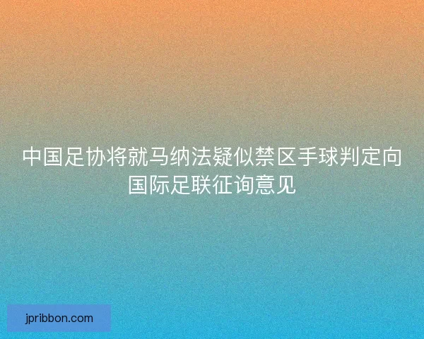 中国足协将就马纳法疑似禁区手球判定向国际足联征询意见