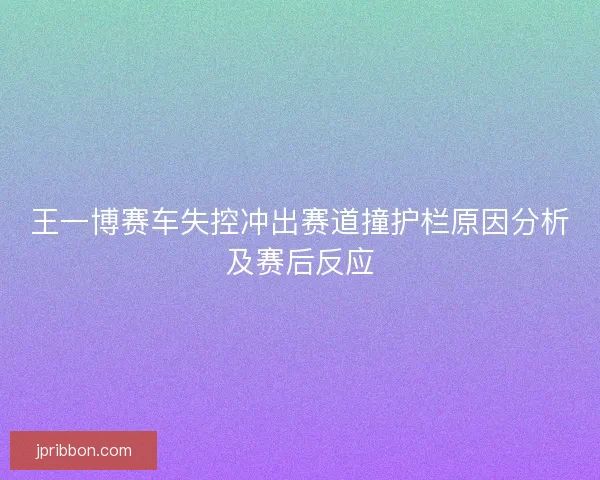 王一博赛车失控冲出赛道撞护栏原因分析及赛后反应
