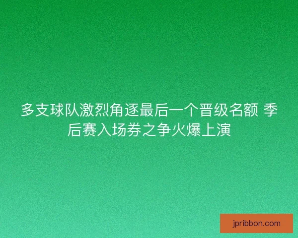 多支球队激烈角逐最后一个晋级名额 季后赛入场券之争火爆上演 多支球队激烈角逐最后一个晋级名额 季后赛入场券之争火爆上演